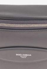 Dolce & Gabbana Logo Stamped Leather Belt Bag Gray BM2434 AF984-80730