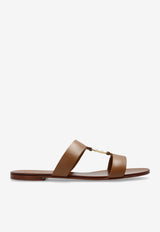Dolce & Gabbana DG Logo Flat Slides Caramel CQ0608 AW576-8Z093