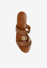 Dolce & Gabbana DG Logo Flat Slides Caramel CQ0608 AW576-8Z093