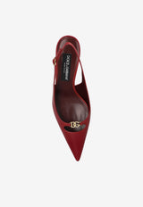 Dolce & Gabbana Lollo 60 Silk Nappa Slingback Pumps Bordeaux CG0796 A1953-80346