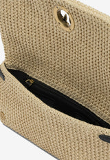 PINKO Medium Click Soft Raffia Love Clutch Beige 106022A391C24Q_e39e6fc3-d340-4be5-b184-eee3dbf34693