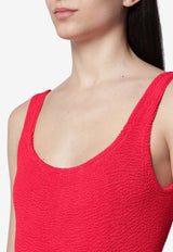 Hunza G Square Crinkled One-Piece Swimsuit Red SQUARENY/S_HUNZA-RE