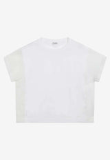 Brunello Cucinelli Ruffled Crewneck T-shirt White M0T81BX800CO/S_CUCIN-C6159