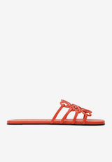 Loewe Petal Anagram Leather Sandals Orange LPEA465X06LE/S_LOEW-4974