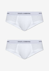 Dolce & Gabbana Logo Waistband Briefs - Set of 2 White M9D86J ONN96-W0800