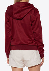 Adidas Originals X Wales Bonner Logo Zip-Up Hooded Sweatshirt Burgundy JM8298 0-CBURGU