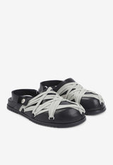 Rick Owens Megalace Mule Granola in Leather Black RU01F2813LGYW1_09