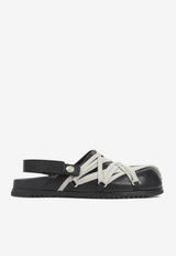 Rick Owens Megalace Mule Granola in Leather Black RU01F2813LGYW1_09