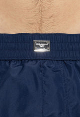 Dolce & Gabbana Logo Plaque Swim Shorts Navy KĄPIELOWE M4F35T ONR46-B0310