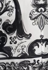 Dolce & Gabbana Majolica Print Silk Shorts Monochrome GV37AT HI1S6-HX5DQ