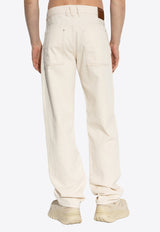 Moncler Logo Patch Corduroy Pants Cream K20912A00001 598RD-060