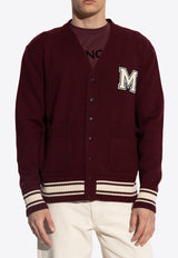 Moncler V-neck Wool Cardigan Burgundy K20919B00018 M1131-464