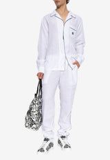 Dolce & Gabbana Logo-Embroidered Linen Shirt White G5IF1Z GJ765-W0800