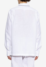 Dolce & Gabbana Logo-Embroidered Linen Shirt White G5IF1Z GJ765-W0800