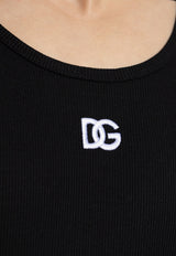 Dolce & Gabbana Ribbed Sleeveless T-Shirt Black G8QG9Z G7PGP-N0000