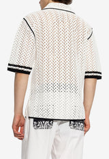 Dolce & Gabbana Embroidered Openwork Short-Sleeve Shirt White GXVD0Z JBCHE-W1001