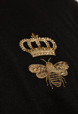 Dolce & Gabbana Logo-Printed Lurex Crown T-Shirt Black G8PV1Z G7WUQ-N0000