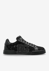 Dolce & Gabbana Portofino Strobel Taormina Lace Sneakers Black CK2343 AI446-8Z871