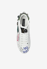 Dolce & Gabbana Portofino Graffiti Leather Sneakers White CS1759 AH029-HA9EV
