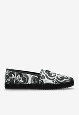 Dolce & Gabbana Majolica Print Espadrilles Monochrome A50730 AD506-IU3TN