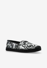 Dolce & Gabbana Majolica Print Espadrilles Monochrome A50730 AD506-IU3TN