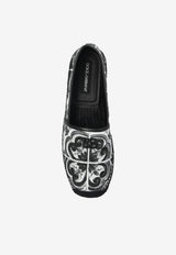 Dolce & Gabbana Majolica Print Espadrilles Monochrome A50730 AD506-IU3TN