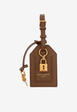 Dolce & Gabbana Logo-Engraved Brown Leather Pendant Brown BI3417 A9S25-8Z093