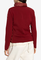 Moncler Down-Insert Knit Cardigan Burgundy K20939B00019 M1122-46C