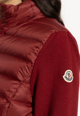 Moncler Down-Insert Knit Cardigan Burgundy K20939B00019 M1122-46C