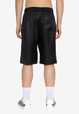 Dolce & Gabbana Silk Embossed Monogram Shorts Black GV37AT FJ1JY-N0000