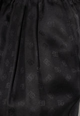 Dolce & Gabbana Silk Embossed Monogram Pants Black GP12QT FJ1JY-N0000