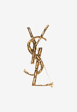 Opyum Textured Brass Brooch