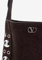 Studded Fringed Suede Crossbody Bag