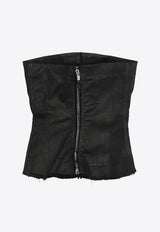 Rick Owens DRKSHDW Frayed Bustier Top Black DS01F4127SDBK_09