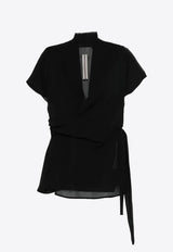 Rick Owens V-neck Wrap Blouse Black RP01F6233G_09