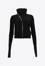 Rick Owens DRKSHDW Temple Mountain Zip-Up Sweatshirt Black DS01F4239RIG_09