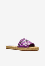 Dolce & Gabbana Satin Majolica Espadrille Slides Purple CE0148 AV804-I03TN