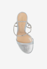 Gianvito Rossi Eternity 105 Metallic Leather Sandals Silver G32578 15RIC-NPSARGE