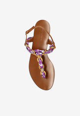 Dolce & Gabbana Purple Motif Brass-Appliqué Sandals Purple CQ0639 AE490-I03TN