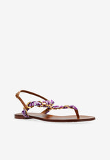 Dolce & Gabbana Purple Motif Brass-Appliqué Sandals Purple CQ0639 AE490-I03TN