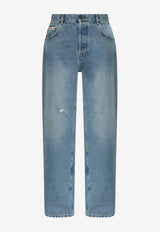 Moschino Boyfriend Washed Jeans Blue 252E A0319 5523-0281