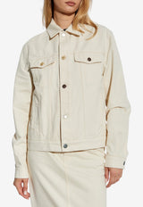 Moschino Logo Patch Denim Jacket Cream 252E A0508 5520-0005