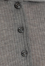 Moncler Ribbed Knit Polo T-shirt Gray K20939A00006 M4715-986