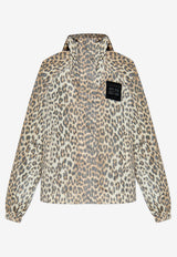 GANNI Leopard Print Oversized Jacket Beige W0738 7065-859