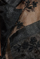 GANNI Shimmering Sheer Shirt Black W0646 7073-099