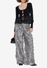 GANNI Vintage-Effect Wide-Leg Pants Gray W0401 6958-876
