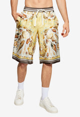 Shell-Motif Silk Boxer Shorts