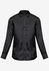Dolce & GabbanaSolid White Silk Formal Shirt