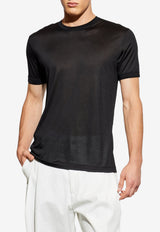 Silk Crewneck T-shirt in Black