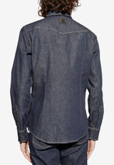 Navy Denim Snap-Button Shirt